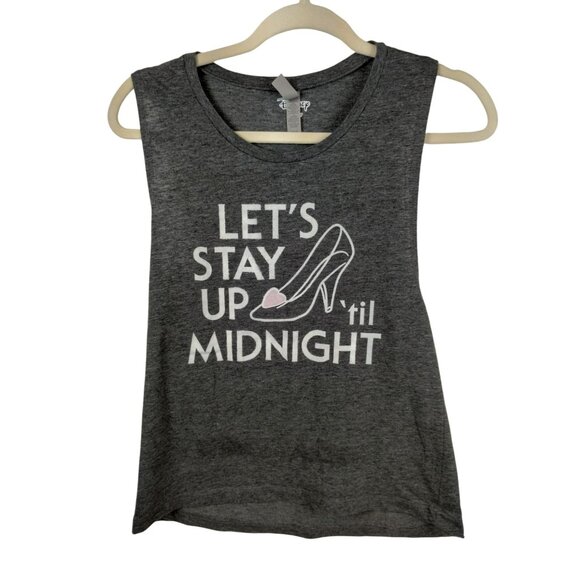 Disney Womens M Cinderella Lets Stay Up Til Midnight Sleeveless Muscle Tank Top - Picture 1 of 6